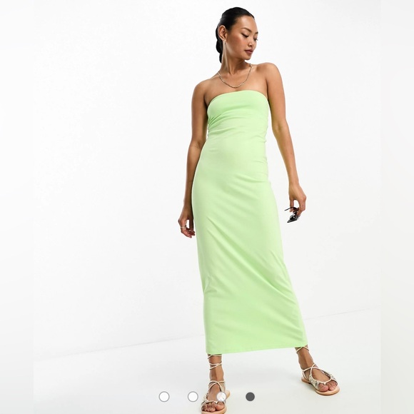 ASOS Dresses & Skirts - ASOS DESIGN bandeau bodycon midi dress in lime